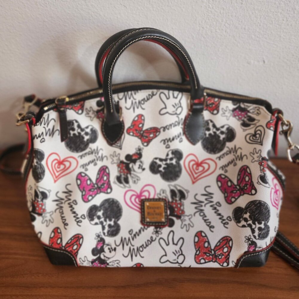 Dooney & Bourke Disney Minnie Mouse Bows Heart Satchel Bag Purse